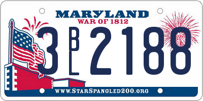 MD license plate 3BL2188