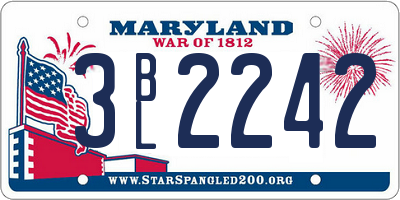 MD license plate 3BL2242