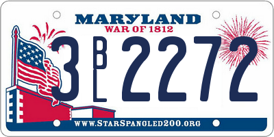 MD license plate 3BL2272