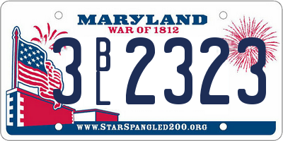 MD license plate 3BL2323