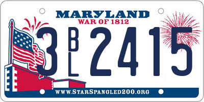 MD license plate 3BL2415