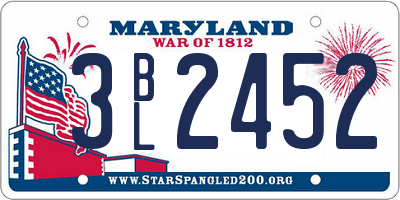MD license plate 3BL2452