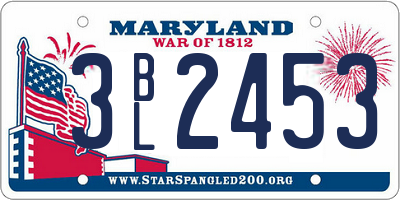 MD license plate 3BL2453