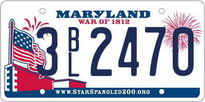 MD license plate 3BL2470