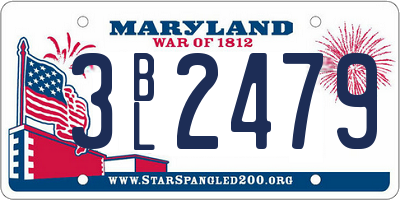 MD license plate 3BL2479