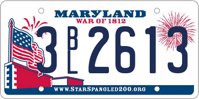 MD license plate 3BL2613