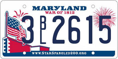 MD license plate 3BL2615