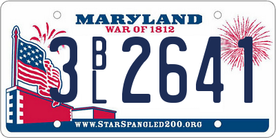 MD license plate 3BL2641