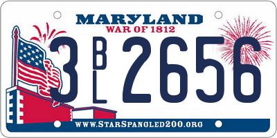 MD license plate 3BL2656