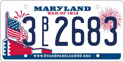 MD license plate 3BL2683