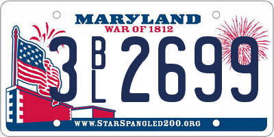 MD license plate 3BL2699