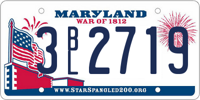 MD license plate 3BL2719
