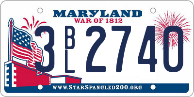 MD license plate 3BL2740