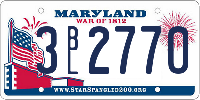 MD license plate 3BL2770