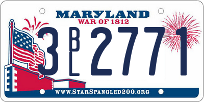 MD license plate 3BL2771