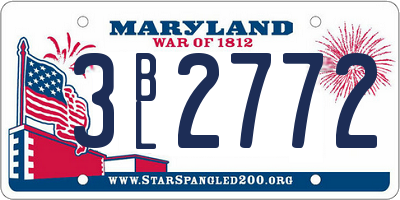 MD license plate 3BL2772