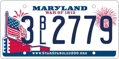 MD license plate 3BL2779