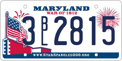 MD license plate 3BL2815