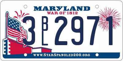 MD license plate 3BL2971