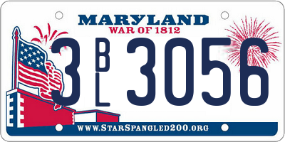 MD license plate 3BL3056