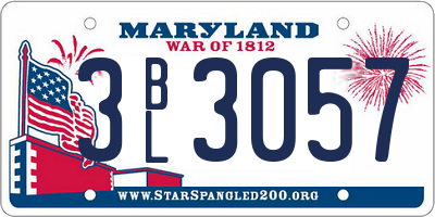 MD license plate 3BL3057