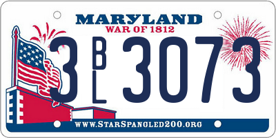 MD license plate 3BL3073