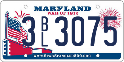 MD license plate 3BL3075