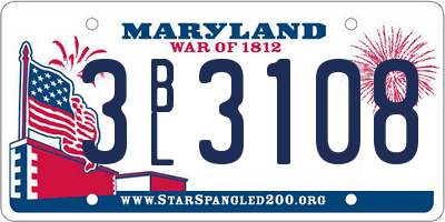 MD license plate 3BL3108