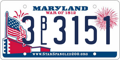 MD license plate 3BL3151