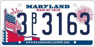 MD license plate 3BL3163