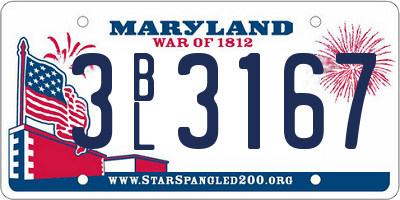 MD license plate 3BL3167