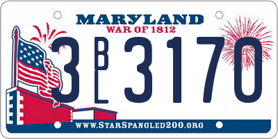 MD license plate 3BL3170