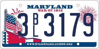 MD license plate 3BL3179
