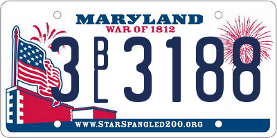 MD license plate 3BL3188