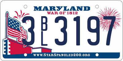 MD license plate 3BL3197