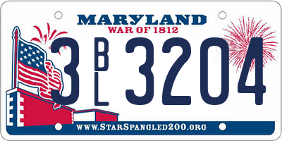 MD license plate 3BL3204
