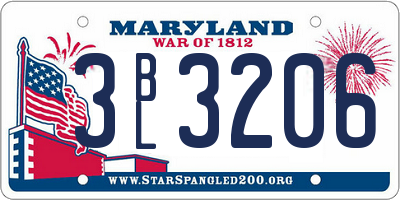 MD license plate 3BL3206