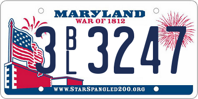 MD license plate 3BL3247