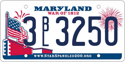 MD license plate 3BL3250