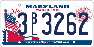 MD license plate 3BL3262