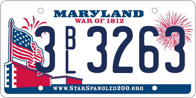 MD license plate 3BL3263