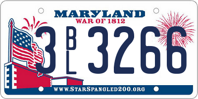 MD license plate 3BL3266