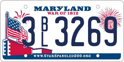 MD license plate 3BL3269