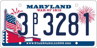 MD license plate 3BL3281