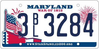 MD license plate 3BL3284