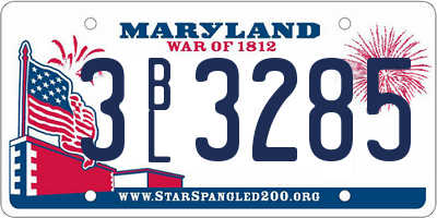 MD license plate 3BL3285