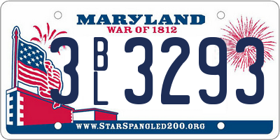 MD license plate 3BL3293