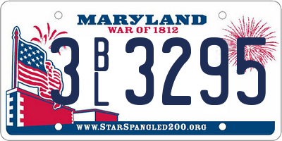 MD license plate 3BL3295