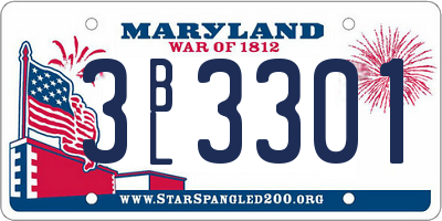 MD license plate 3BL3301