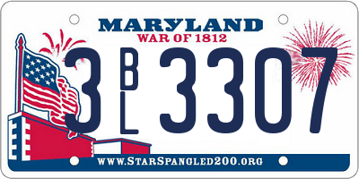 MD license plate 3BL3307
